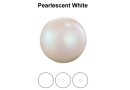 Preciosa one hole pearls, pearlescent white, 4mm - x4