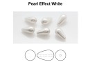 Margele Preciosa perle picatura, white, 10x6mm - x2