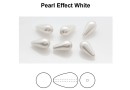 Preciosa beads, pearshape, white, 10x6mm - x2