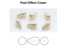 Margele Preciosa perle picatura, cream, 10x6mm - x2