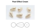 Preciosa beads, pearshape, cream, 10x6mm - x2