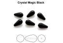 Margele Preciosa perle picatura, magic black, 10x6mm - x2