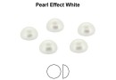 Preciosa, crystal pearl cabochon, white, 4mm - x4