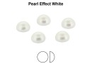 Preciosa, crystal pearl cabochon, white, 6mm - x4