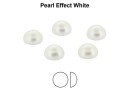 Preciosa, crystal pearl cabochon, white, 8mm - x4