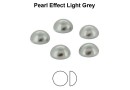 Preciosa, cabochon perla cristal, light grey, 6mm - x4