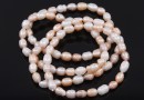 Bratara elastica din Perle de cultura alb, mov nisipiu, rose 7-8mm