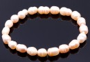 Elastic bracelet made of light peach freshwater pearls 8-10mm