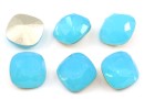 Ideal, fancy square, caribbean blue opal, 8mm - x2