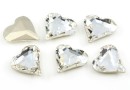 Ideal crystals, heart fancy, crystal, 9x8mm - x2