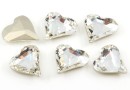 Ideal crystals, heart fancy, crystal, 13x12mm - x1