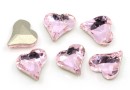 Ideal crystals, heart fancy, light rose, 9x8mm - x2