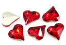 Ideal crystals, heart fancy, light siam, 13x12mm - x1