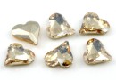 Ideal crystals, heart fancy, golden shadow, 9x8mm - x2