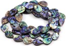 Margele sidef natural Abalone, scoica paua, picatura, 16x12mm
