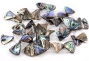 Margele sidef natural Abalone, scoica paua, triunghi, 20x19mm