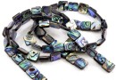 Abalone natural pearl beads, paua shell, square, 12x12mm