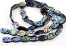 Abalone natural pearl beads, paua shell, oval rectangle, 18x13mm