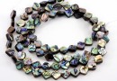 Natural pearl beads Abalone, paua shell, rhombus, 10x10mm