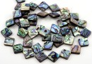 Margele sidef natural Abalone, scoica paua, romb, 16x16mm