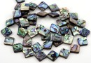 Natural pearl beads Abalone, paua shell, rhombus, 16x16mm