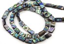 Abalone natural pearl beads, paua shell, rectangle, 12x8mm