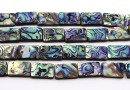 Margele sidef natural Abalone, scoica paua, dreptunghi, 18x13mm