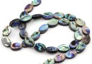Margele sidef natural Abalone, scoica paua, oval, 12x8mm