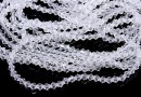 Crystal bead string, faceted biconical, transparent, 4mm