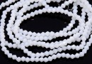 Crystal bead string, faceted biconical, white alabaster, 4mm