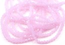 Crystal bead string, faceted biconical, rose water opal, 4mm