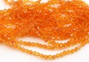 Crystal bead string, faceted biconical, topaz, 4mm