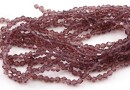 Crystal bead string, faceted biconical, vintage amethyst, 4mm