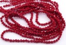 Crystal bead string, biconical faceted, dark coral, 4mm