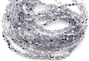 Crystal bead string, faceted biconical, comet argent light, 4mm