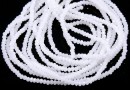 Crystal bead string, faceted rounds, white, 3x2mm