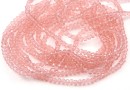 Crystal bead string, faceted rounds, vintage rose, 3.5x2.5mm