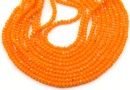 Crystal bead string, faceted rounds, indian orange, 3x2mm