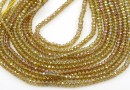 Crystal bead string, faceted rounds, golden rainbow, 3x2mm