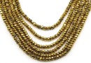 Sirag crystal beads, faceted rounds, gold, 3.5x2.5mm