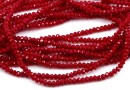 Sirag margele cristal, rondele fatetate, dark red coral, 3x2mm