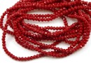 Sirag margele cristal, rondele fatetate, dark red coral, 3.5x2.5mm