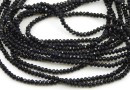 Sirag margele cristal, rondele fatetate, negru jet, 3x2.2mm