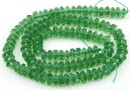 Crystal bead string, diamond cut, green, 6mm