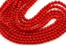 Margele Coral, rosu, rotund, 4mm