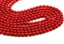 Coral beads, red, round, 6mm