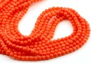 Coral beads, orange, round, grade A, 4mm