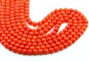 Margele Coral, portocaliu intens, rotund, grad A, 6.5mm