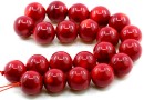 Coral beads, intense red, round, 18mm