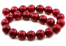 Coral beads, intense red, round, 18mm